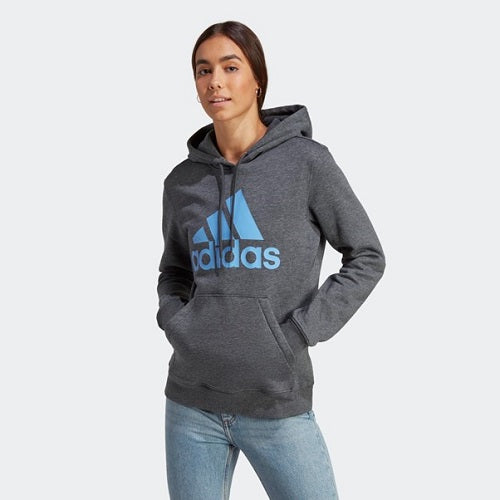 Adidas Womens Big Logo Fleece Hoodie Dark Grey Heather/Blue Fusion –  SportsPower Bega Merimbula