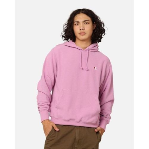 Champion Mens Reverse Weave Terry Hoodie Mauve On