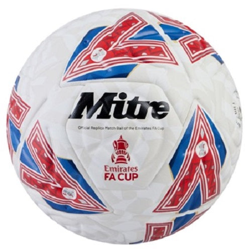 Mitre Ultimax Pro FA Cup Soccerball White/Blue/Red Size 5