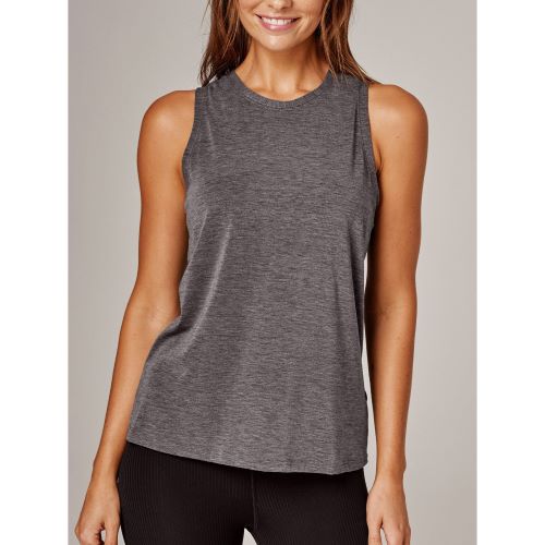 Running Bare Womens Elevate Seacell Tank Black Marle