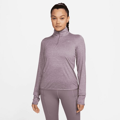 Nike Womens Swift Element Dri-FIT UV Half Zip Long Sleeve Top Violet Dust/Pewter/Ref Silver