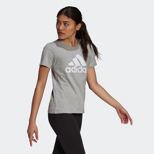 Adidas Womens Big Logo Tee Medium Grey Heather/White