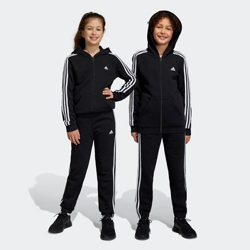 Adidas Kids 3 Stripes Fleece Pant Black/White