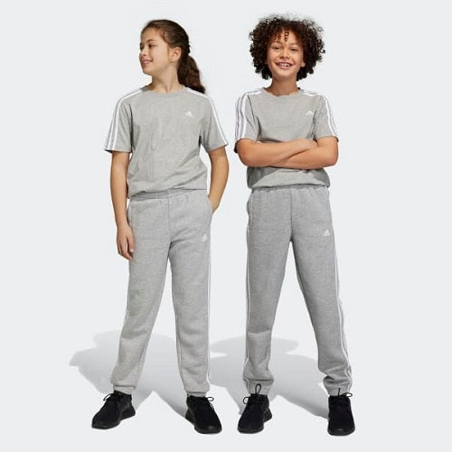 Adidas Kids 3 Stripes Fleece Pant Medium Grey Heather/White
