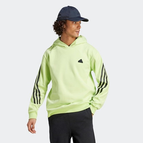 Adidas Mens Future Icons 3 Stripes Hoodie Pulse Lime