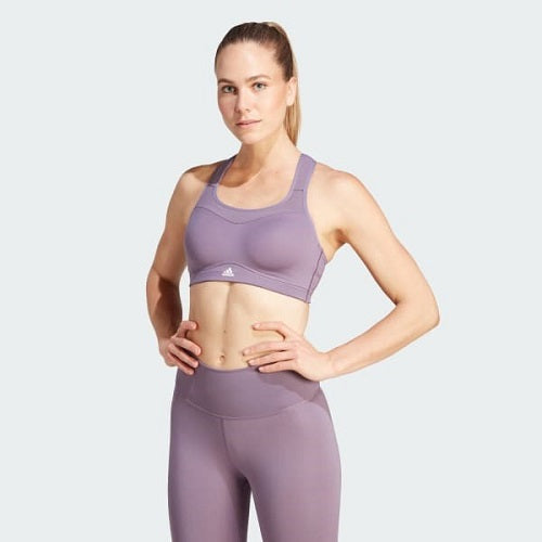 Adidas Womens TLRD Impact Training High Support Bra Top Shadow Violet/White A-C