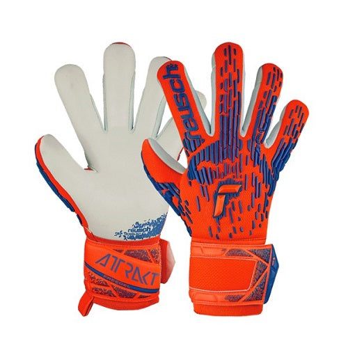 Reusch Attrakt Freegel Silver Goalie Glove Orange/Blue