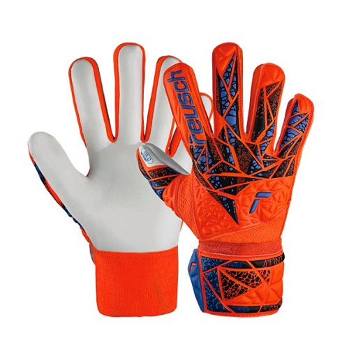 Reusch Attrakt Starter Solid FS Jnr Goalie Glove Orange/Blue