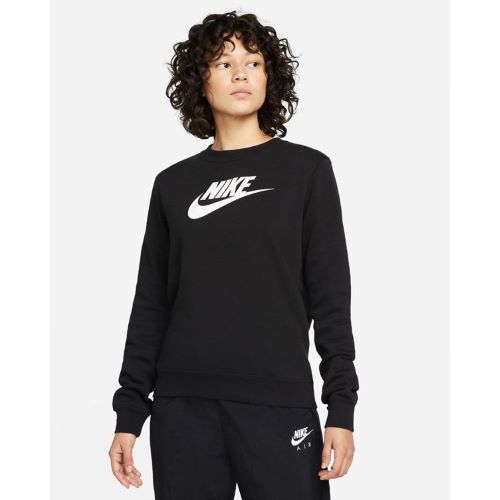 Nike Womens Club Fleece Crew Sweat Black/White