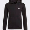 Adidas Kids Girls Big Logo Hooded Jacket Black/White