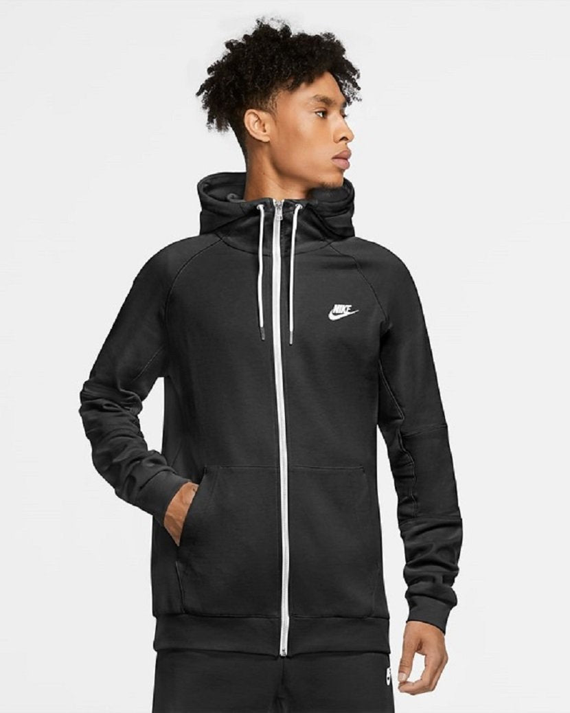 Nike Mens Modern Fleece Hooded Jacket Black/White
