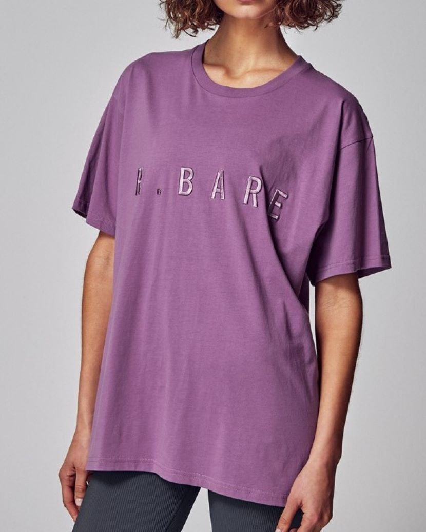 Running Bare Womens Hollywood 90s Relax Tee Violet