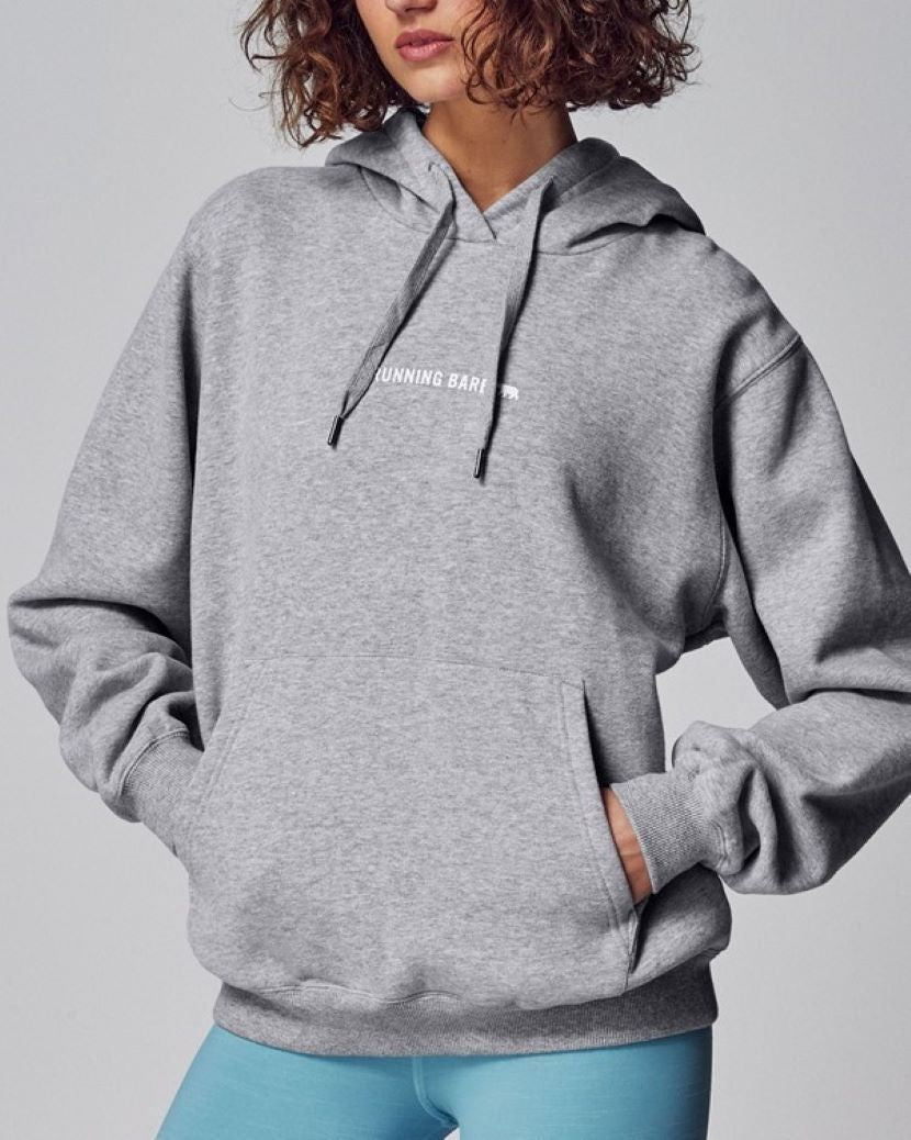 Running Bare Womens Legacy Hoodie Silver Marle