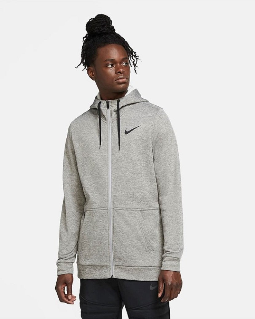 Nike Mens Therma Full Zip Hooded Jacket Dark Grey Heather/Black