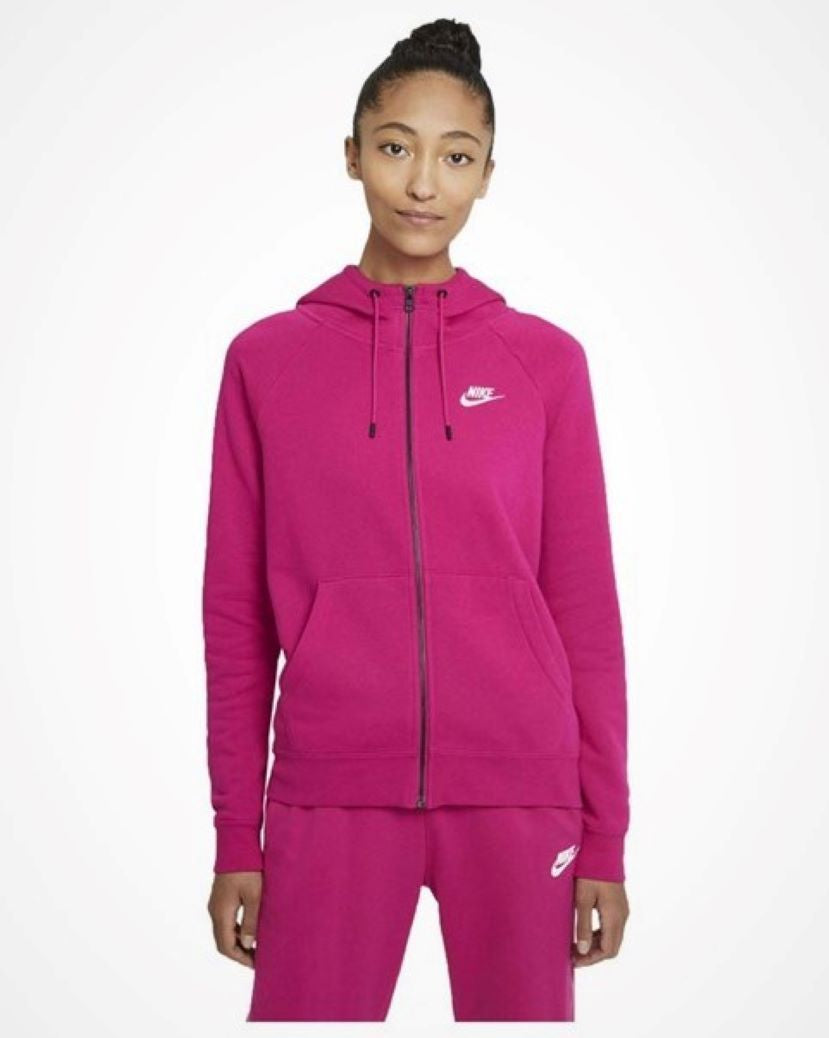 Nike Womens Hooded Jacket Fireberry/White