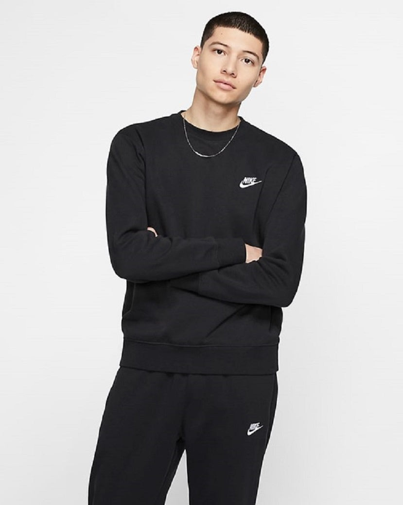 Nike Mens Club Fleece Sweat Black/White