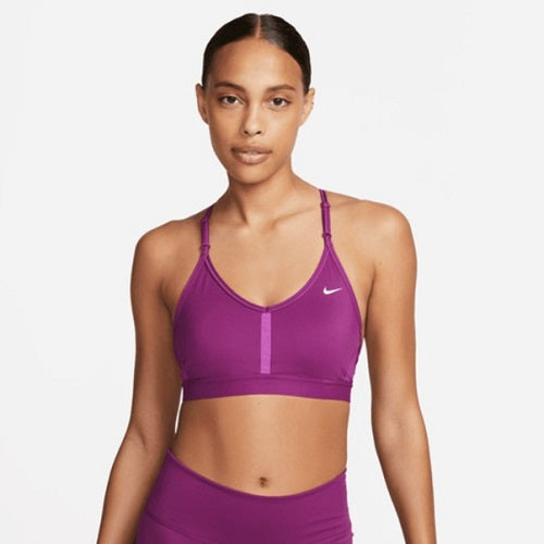 Nike Womens Dri-FIT Indy Bra Vneck Bra Viotech/Vivid Purple/White