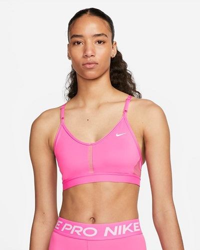 Nike Womens Dri-FIT Indy Bra Vneck Bra Pinksicle/Berry/White