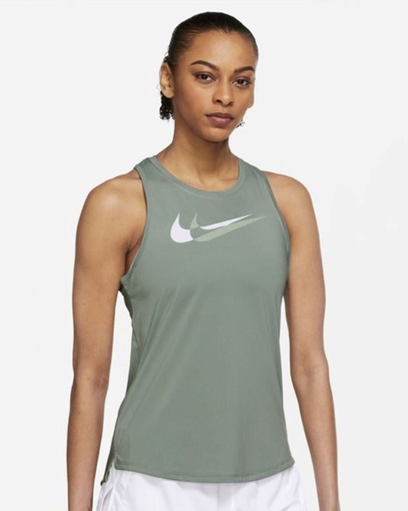 Nike Womens Dri-FIT Swoosh Run Tank Jade Smoke/White