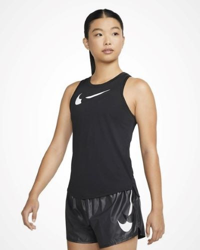 Nike Womens Dri-FIT Swoosh Run Tank Black/White