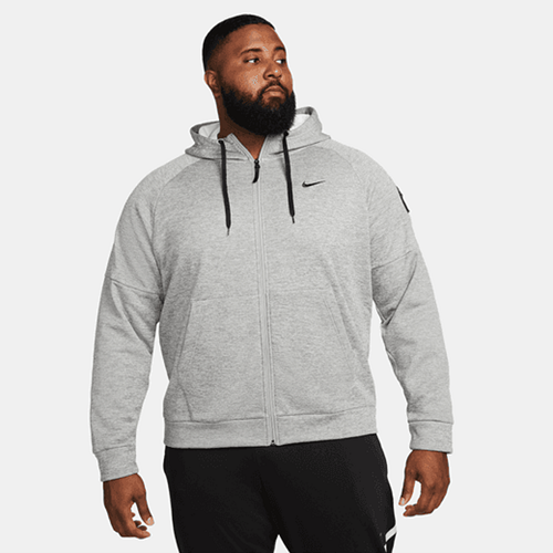 Nike Mens Therma-Fit Hooded Jacket Grey Heather/Particle Grey/Black