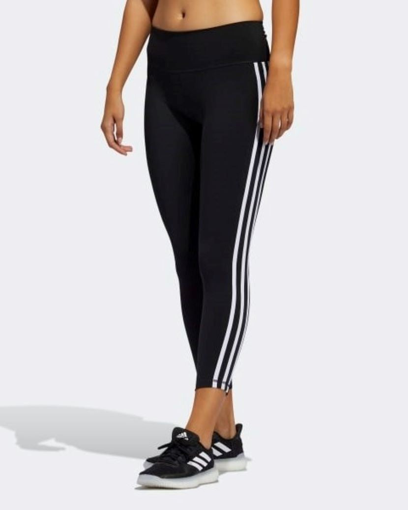 Adidas Womens Believe This 2.0 3 Stripes 7/8 Tight Black/White