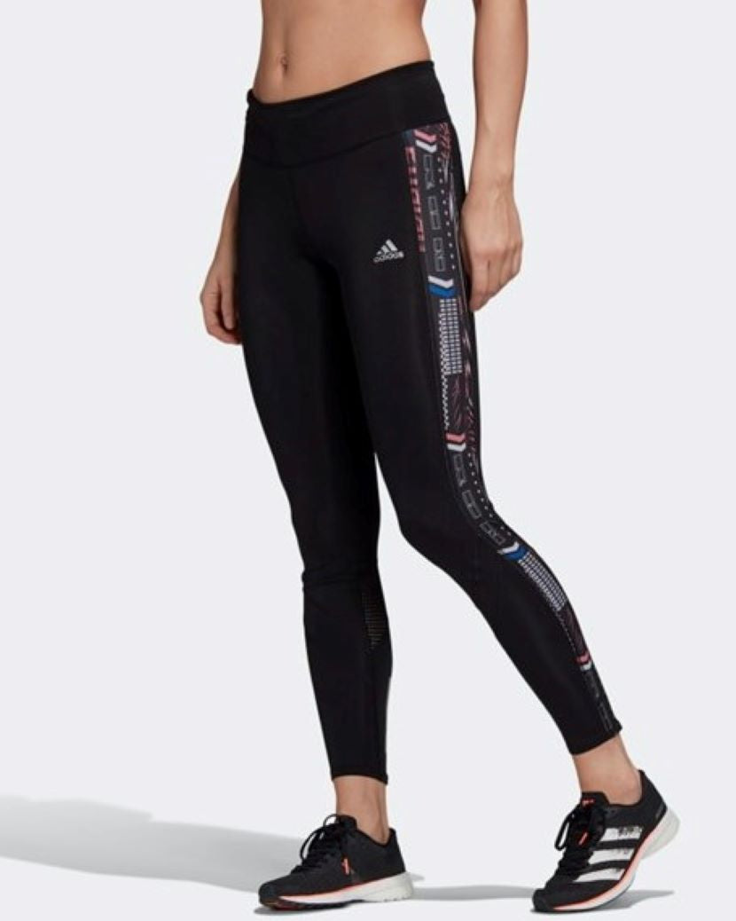 Adidas Womens Full Length Tight Own the Run Black/Red/Royal