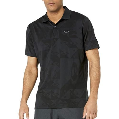 Oakley Contender Pro Icon Ellipse Pattern Polo Shirt Black