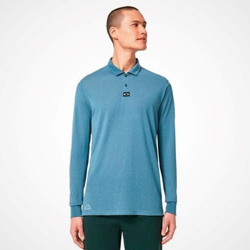 Oakley Tempo Blend RC Long Sleeve Polo Shirt Copen Blue