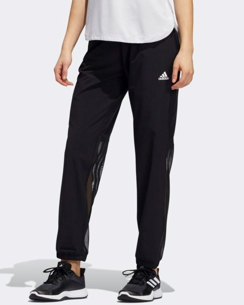 Adidas Womens Long Woven 3 Stripes Pant Black/White
