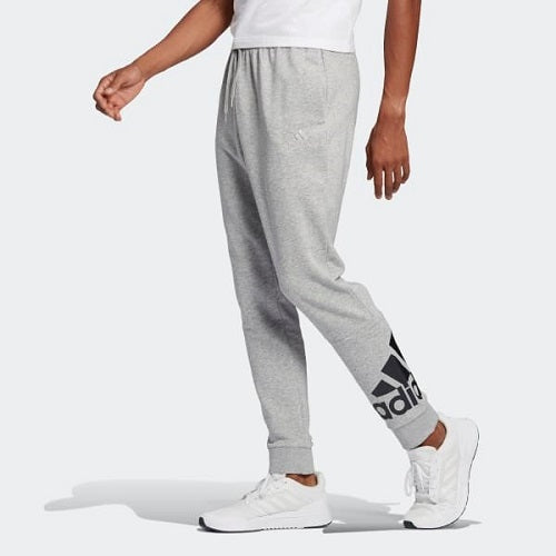Adidas Mens Big Logo French Terry Cuff Pant Medium Grey Heather/Black