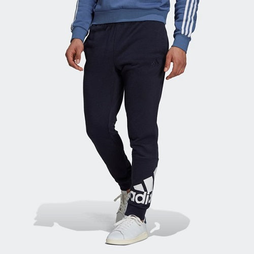 Adidas Mens Big Logo French Terry Cuff Pant Legend Ink/White