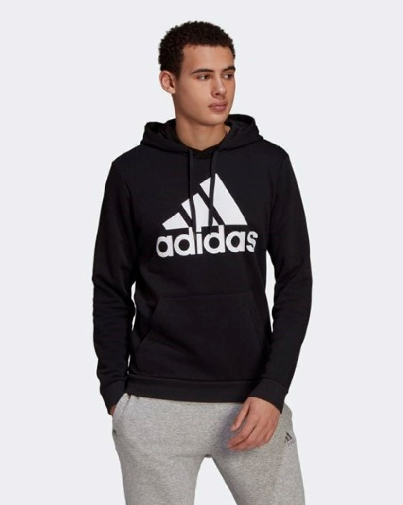 Adidas Mens Big Logo Fleece Hoodie Black/White