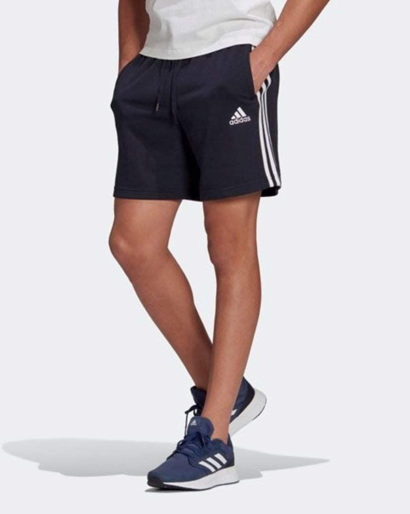 Adidas Mens 3 Stripes French Terry Short Legend Ink/White