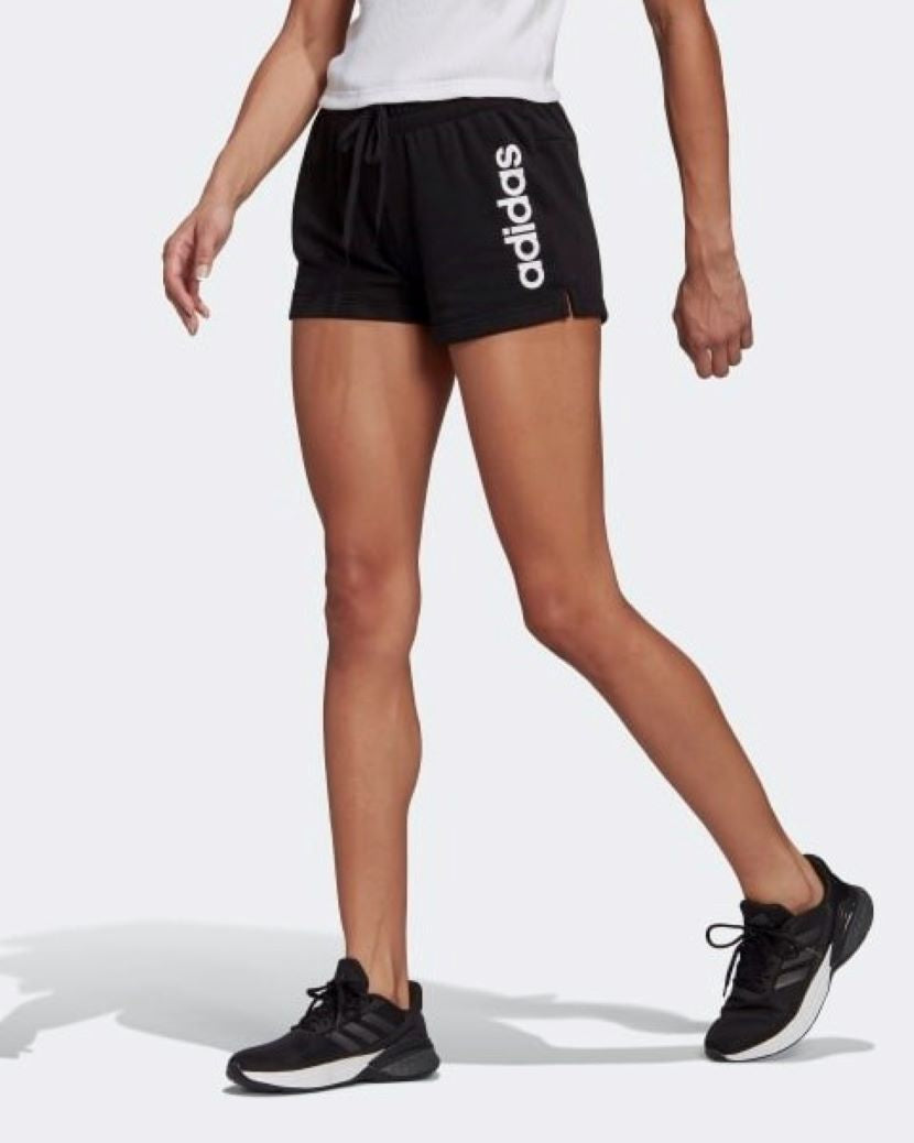 Adidas Womens Linear French Terry Short Black/White
