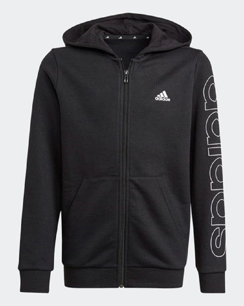 Adidas Kids Sport Inspired Linear Hooded Jacket Black/White