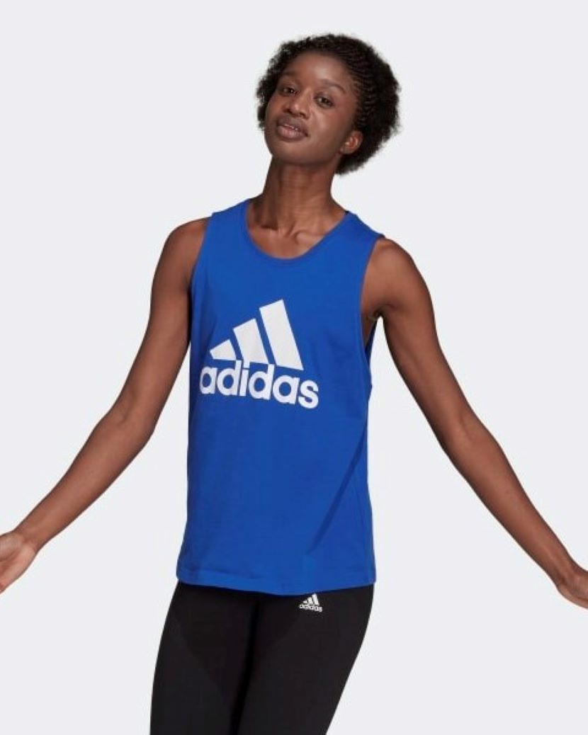 Adidas Womens Big Logo Tank Bold Blue/White