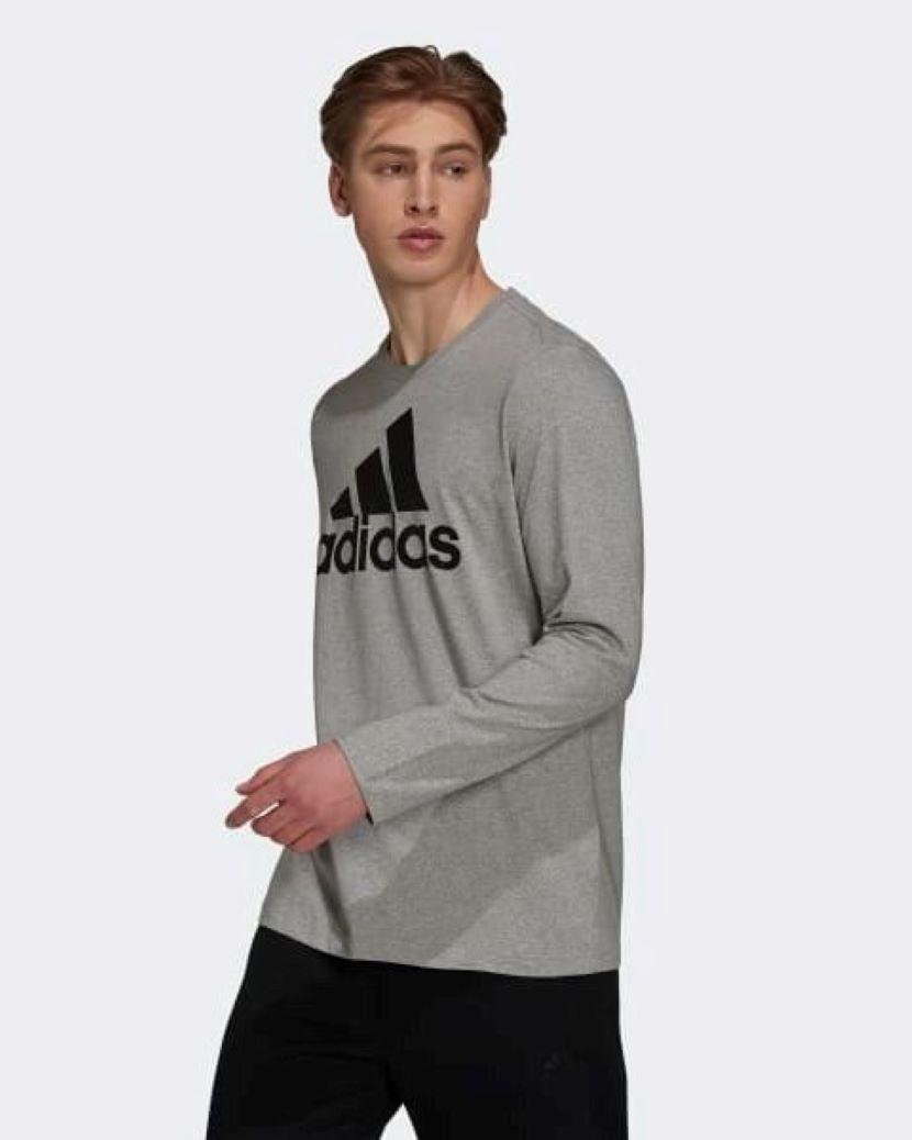 Adidas Mens Long Sleeve Tee Grey Heather/Black