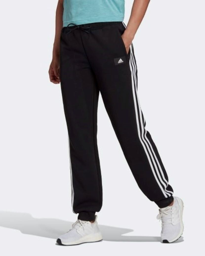 Adidas Womens Future Icons 3 Stripes Regular Fit Pants Black/White