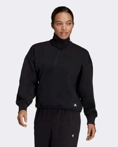 Adidas Womens Future Icons 3 Bar Quarter Zip Sweat Black