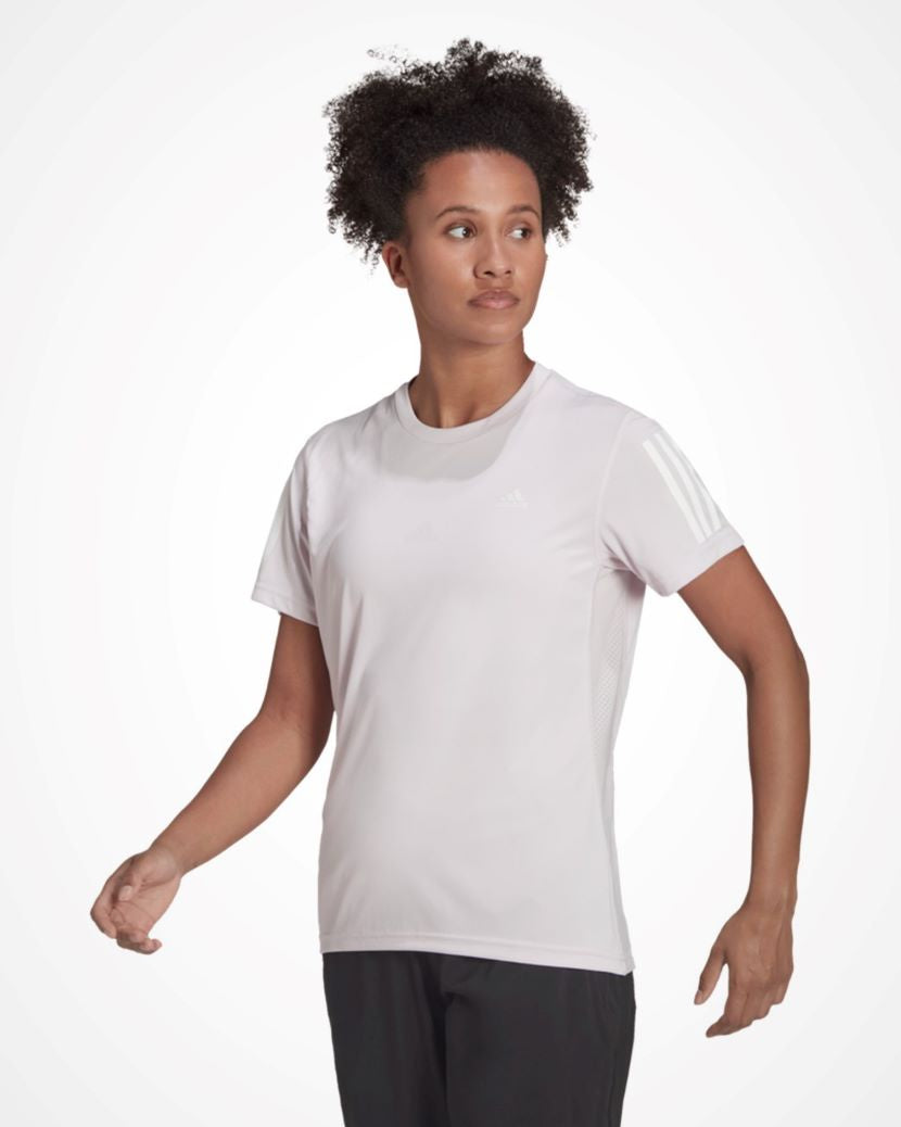 Adidas Womens Own The Run Tee Almost Pink/White
