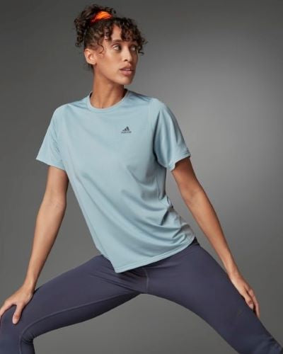 Adidas Womens Run Icons 3 Bar Tee Magic Grey