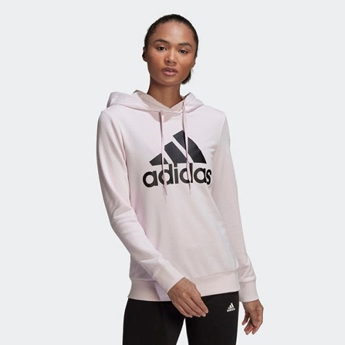 Adidas Womens Big Logo French Terry Hoodie Almost Pink/Black