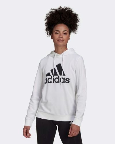 Adidas Womens Big Logo French Terry Hoodie White/Black