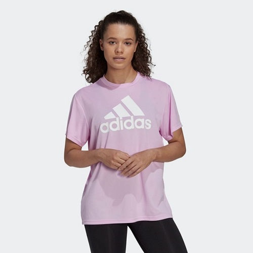 Adidas Womens Big Logo Boyfriend Tee Bliss Lilac/White