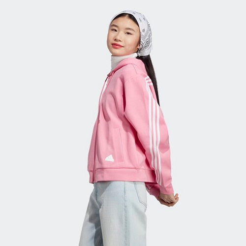 Adidas Womens Future Icons 3 Stripes Hooded Jacket Bliss Pink