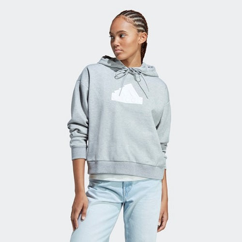 Adidas Womens Future Icons Badge of Sport Hoodie Medium Grey Heather