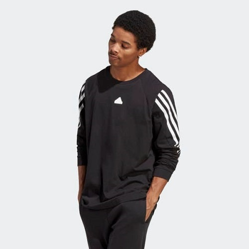 Adidas Mens Future Icon 3 Stripes Long Sleeve Top Black