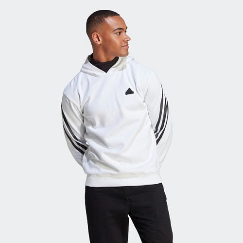 Adidas Mens Future Icons 3 Stripes Hoodie White/Black