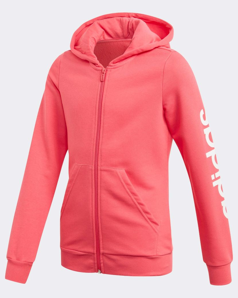 Adidas Kids Linear Hooded Jacket Real Pink